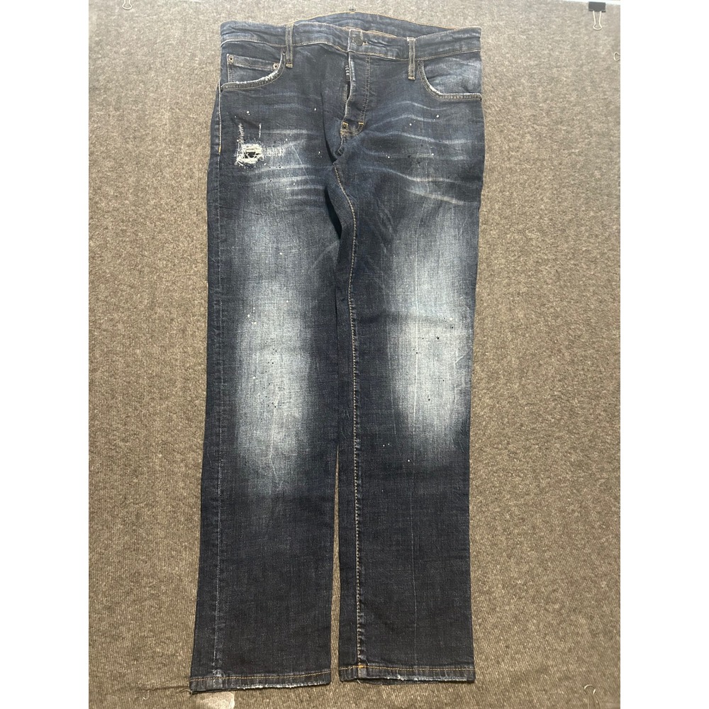 Dsquared2 mens blue cool guy jeans designer size 54 distressed whiskers